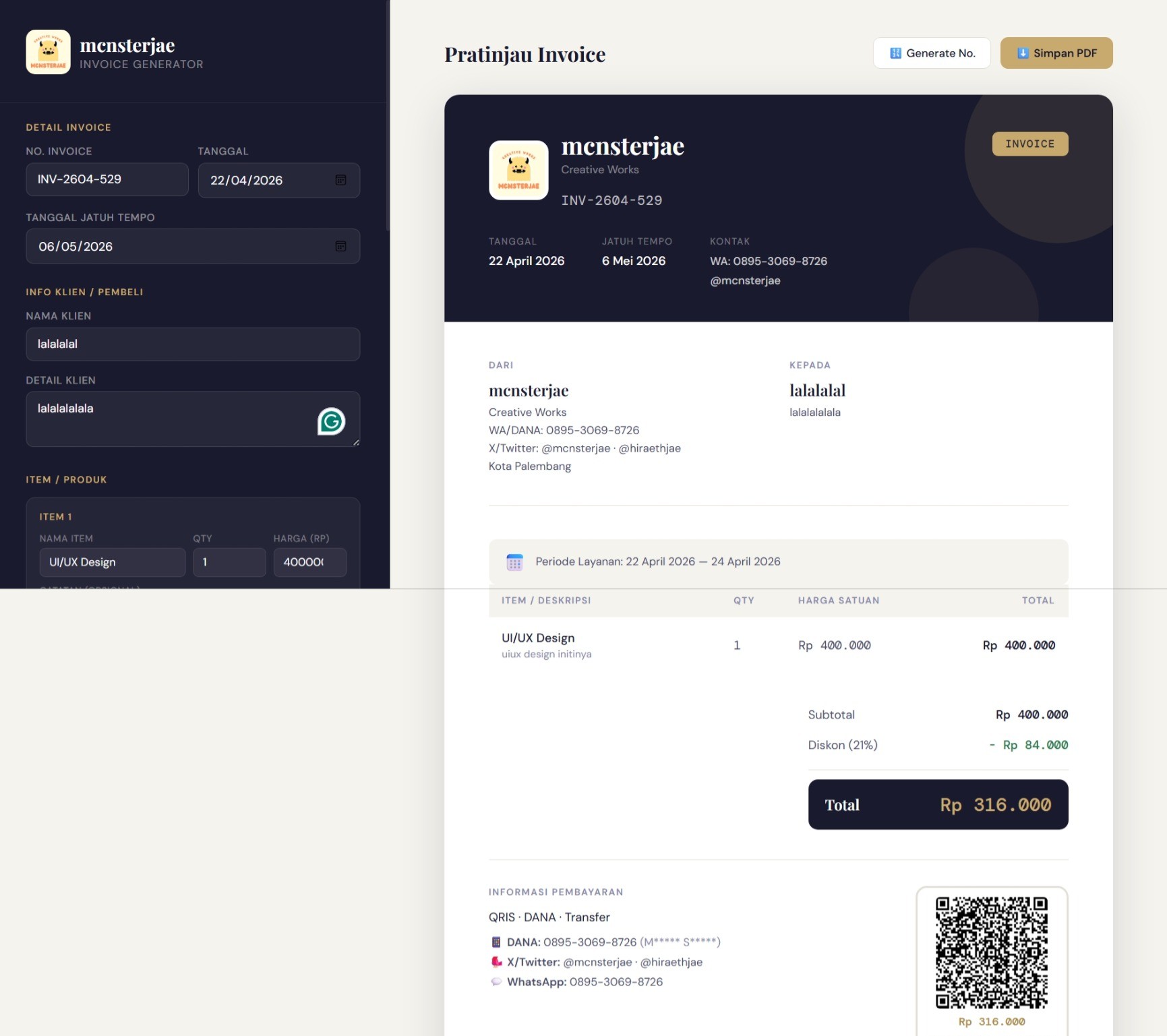 Invoice UI Preview